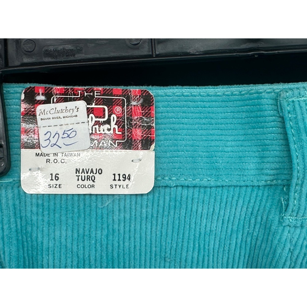 Vintage Woolrich Woman Corduroy Pants Navajo Turquoise Size 16 High Rise‎ NWT
